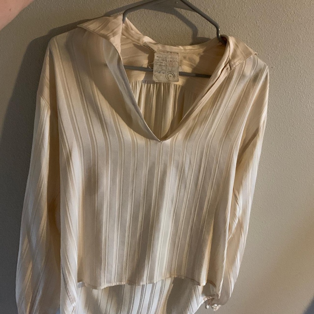 Vintage Yves Saint Laurent v-neck blouse.